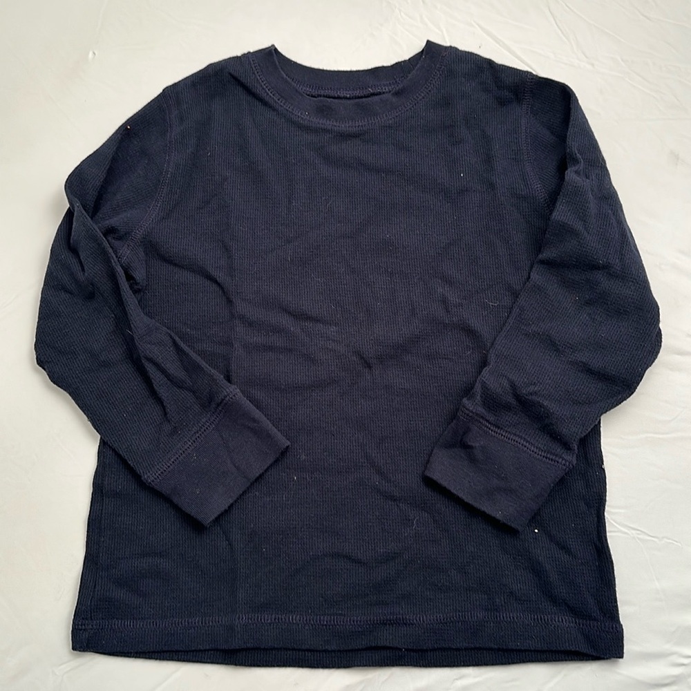 Gap navy blue crew neck waffle knit thermal long sleeve shirt
